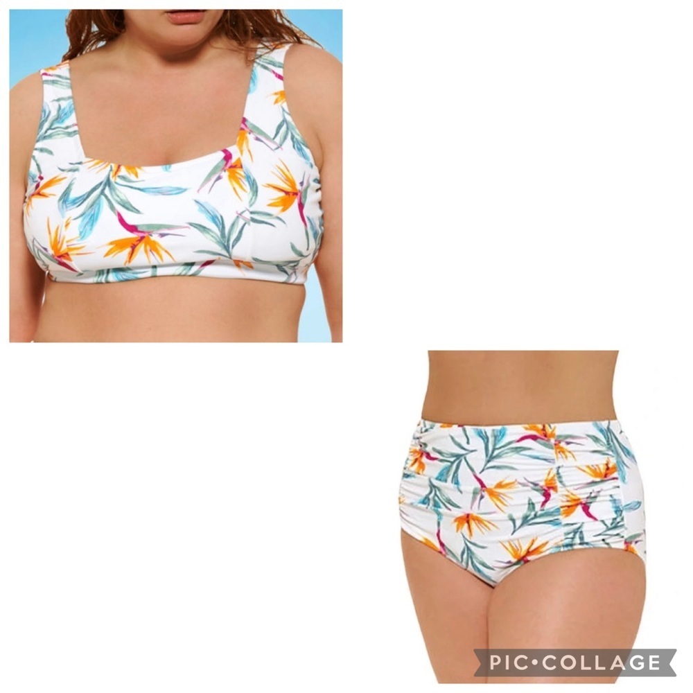 Mynah / 2 pc Floral Birds of Paradise Bikini Size 24W